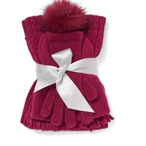 New 3-Piece Scarf, Hat & Gloves Set